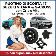 ? Ruotino di Scorta 17" Suzuki Vitara S-Cross Cric e vite 5Fori DOT 2025 ??