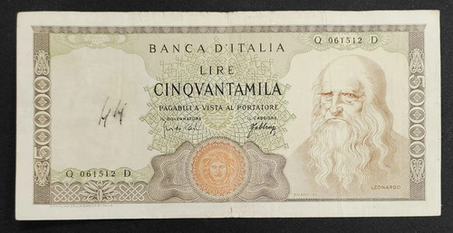 50000 lire leonardo vinci - lire,