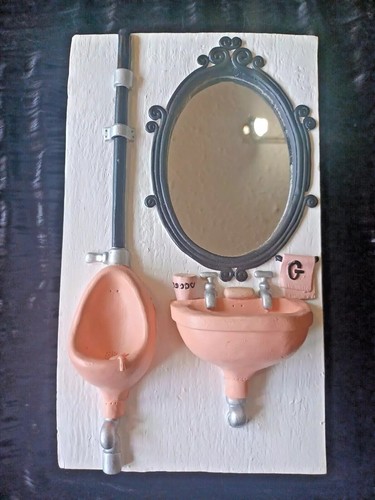 Insegna bagno vintage specchio - insegna,