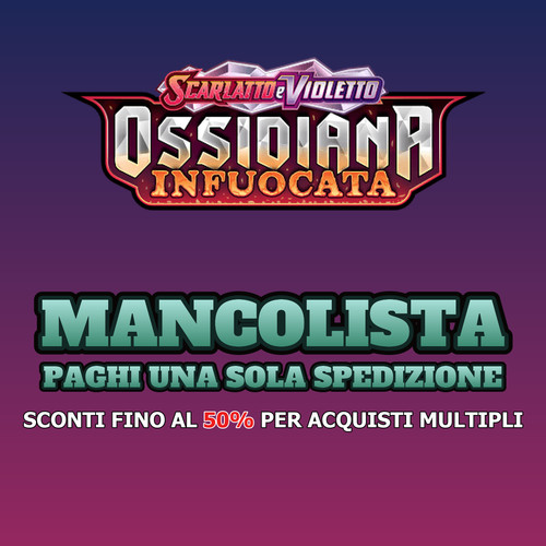 Mancolista ossidiana infuocata - ossidiana,