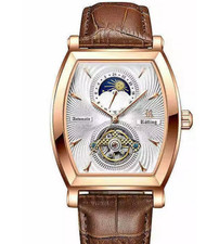 Orologio da uomo Rötting Design automatico fase giorno/notte quadrante nero NUOVO