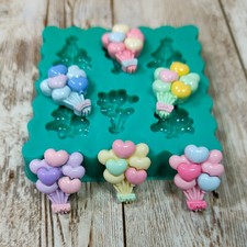 Stampo Palloncini Cuore 6pz 2cm in silicone per resina, gesso, candele e cera