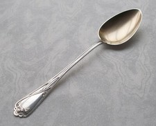 Raro Grande Cucchiaio da Zuppa / Patate Florales Stile Liberty IN 800er Argento