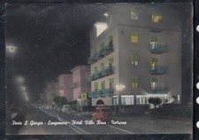 Cartolina Porto San Giorgio Lungomare Hotel Villa Rosa Notturno AUTO MC132