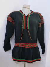 Maglione Vintage Nordico Norvegese In Pura Lana Tg 42