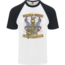 T-Shirt Da Baseball S/S Con Teschi Di Scheletri Per Pasqua