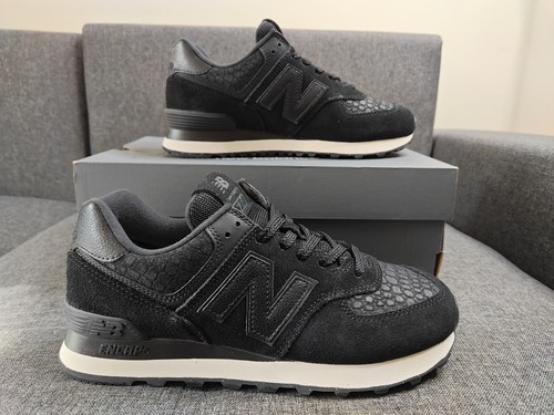 New balance 574 black - black, snake