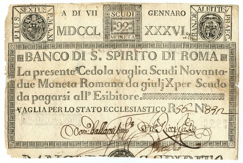 Scudi cedola banco santo - 92,