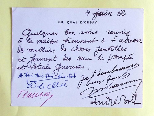 Carte autographe andré - autographe, boll