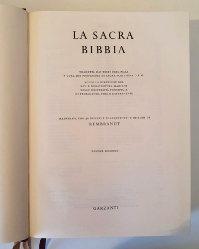 Sacra bibbia 2 volumi - "la,