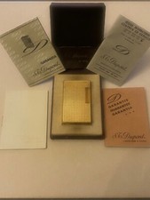 Accendino S.T. Dupont placcato oro - Ligne 1- T5CF40 motivo diamantato, funziona
