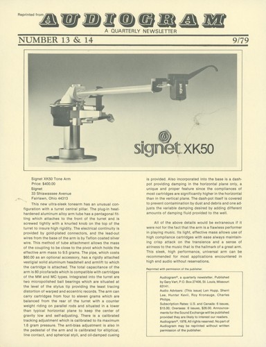 1979 signet xk50 braccio tono - signet,