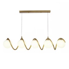 Lampadario a sospensioneda soffitto bronzo twister con 5 sfere in vetro  G9