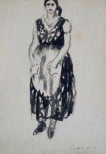Ceccherini Giorgio ( Padova 1908- Milano 1980), figure anni'30,(2)quadri dipinto