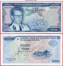 CONGO BELGA 1.000 1000 FRANCHI 1 9 1959 P 35 XF+ spedizione gratuita da 100$