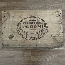Storica cassa cassetta di legno Birra peroni per bottiglie.