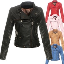 Damen Jacke Kunstleder Biker