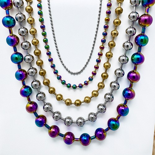 Collana sfere perle - , acciaio