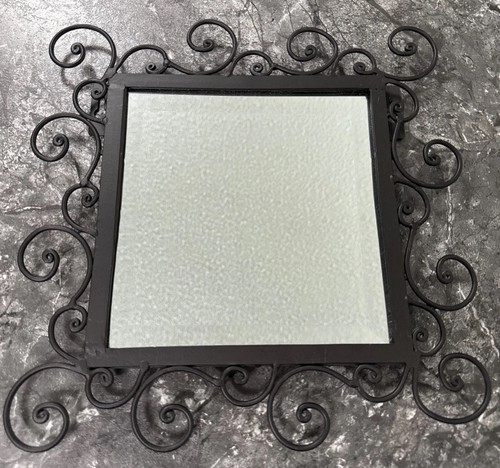 Metal wall mirror with swirls - wall,
