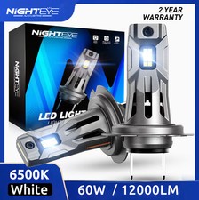 NIGHTEYE Coppia H7 Lampade A LED Da Fari Lampadine 60W 12000LM 6500K Xeno Bianca