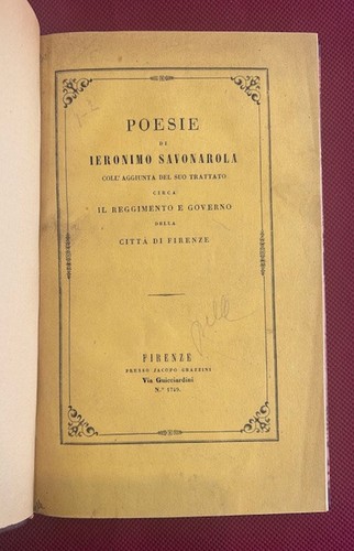 Savonarola ieronimo poesie - ieronimo,