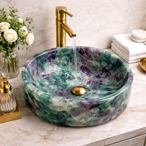 Lavabo vaso rotondo pietra - vaso, in