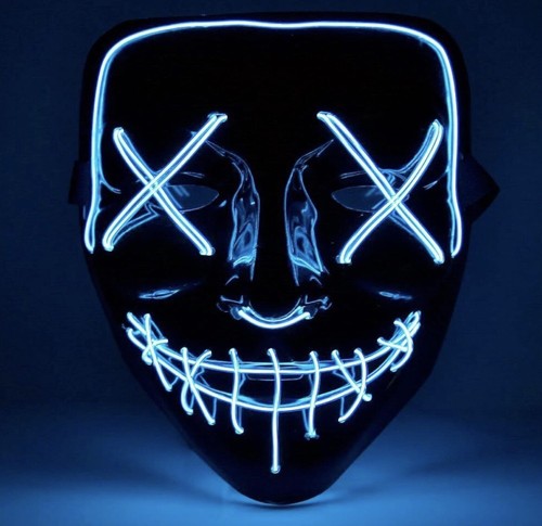 Maschera halloween led blue - maschera,