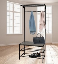 Mobile da ingresso Appendiabiti attaccapanni con seduta e scarpiera in metallo