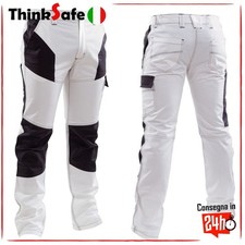 Pantaloni da Lavoro Bianchi Elasticizzati Slim Fit Jump