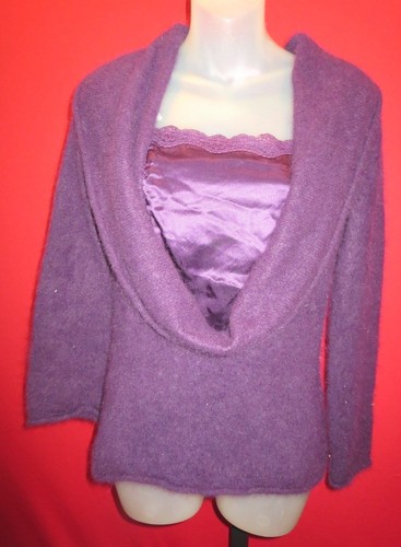 Maglione monsoon viola peloso - monsoon,