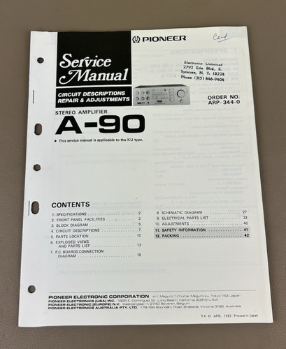Pioneer manuale di - pioneer, a-90