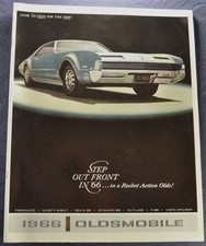 Oldsmobile 1966 grande brochure Cutlass Toronado 98 Delta 88 originale 66 canadese