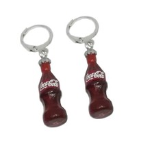 Fashion Novità Orecchini a Cerchio miniatura bottiglia Coca-Cola Coke con REGALO