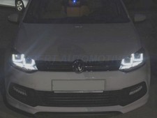 FARI FRECCE LED DINAMICHE VW POLO 6R 6C ANGEL EYES LED DAYLINE CROMO DAL 09>