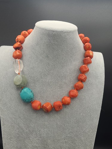 Collana donna perline corallo - perline,