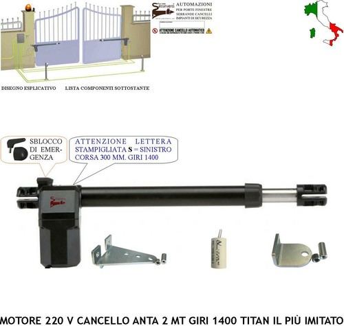 Pistone cancello sinistro - cancello,