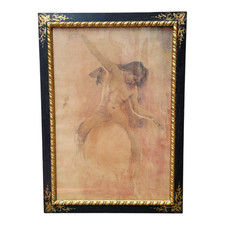 Nudo di donna - Disegno a carboncino e sanguigna su carta, Italia, del XX secolo