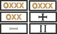 PATCH RICAMATA GRADI SOFTAIR FONDO VERDE MILITARE CON VELCRO O TERMO ADESIVO