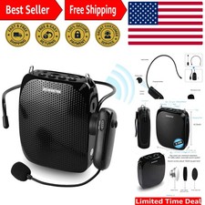 Compact Voice Amplifier System with UHF Microphones - Ideal for Yoga & Training