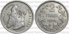 00522] BELGIO DES BELGES -  LEOPOLDO II - 2  FRANCS (5 FRANK) 1904 - KM# 59