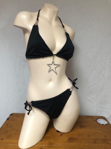 Black bikini star chain charm - bikini,