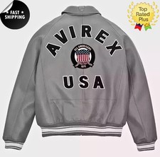 Mens Avirex GRAY Real Bomber