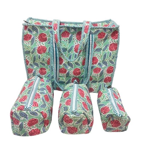 Set tote bag cotone trapuntato