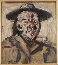 Dipinto di Bernard Damiano, "Autoritratto", olio su panello, 77x86 cm