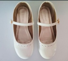 Ballerine scarpe taglia 31 bambina vernice bianca soletta pelle eleganti Okaidi