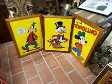 Lotto Vintage Di 3 Poster Walt Disney Anni ‘60 Topolino Zio Paperone E Pippo