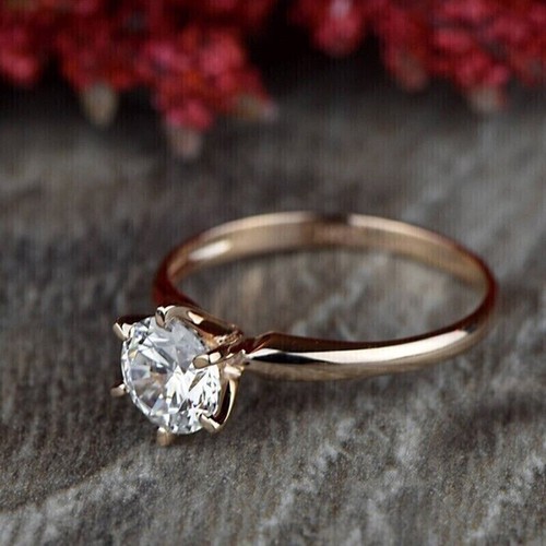 Anello nuziale solitario - , con