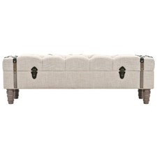 vidaXL Cassapanca in Legno Massello e Acciaio 111x34x37 cm