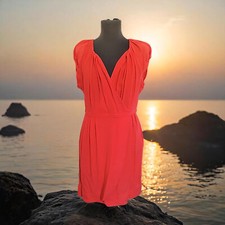 Zara vestito estivo senza maniche tinta unita arancione abito donna estate tg XL