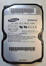 Hard Disk Hdd Samsung SV0644A 6,4 Gb IDE PATA 3,5" USATO FUNZIONANTE